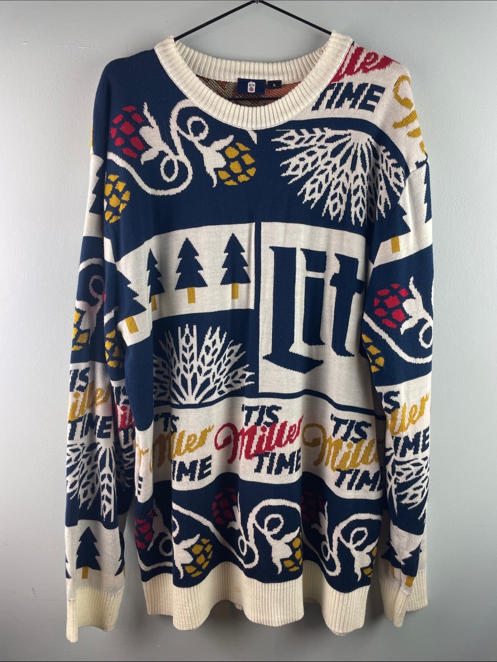 Miller Lite Holiday Graphic Crewneck Sweater Size XL
